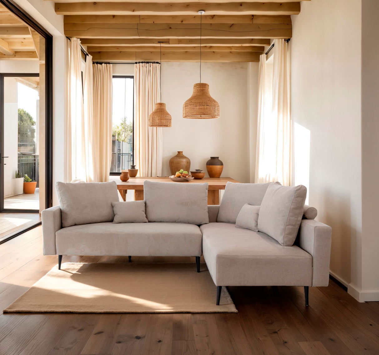 Redford Sectional Beige by ESF Furniture at Eve Furniture