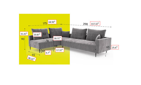 Redford Sectional Grey by ESF Furniture at Eve Furniture