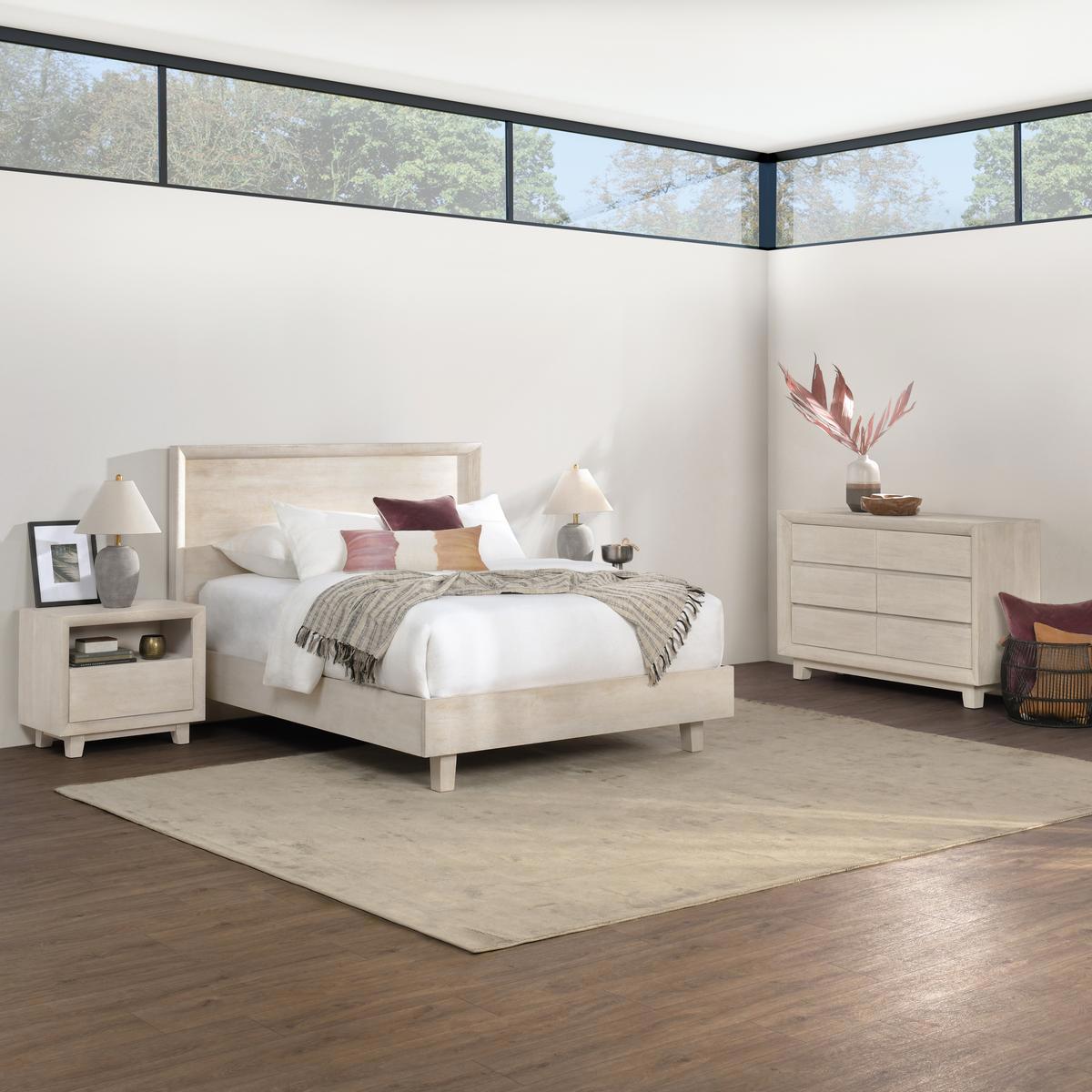 Reece Bed - Seashell White by Classic Home at Eve Furniture