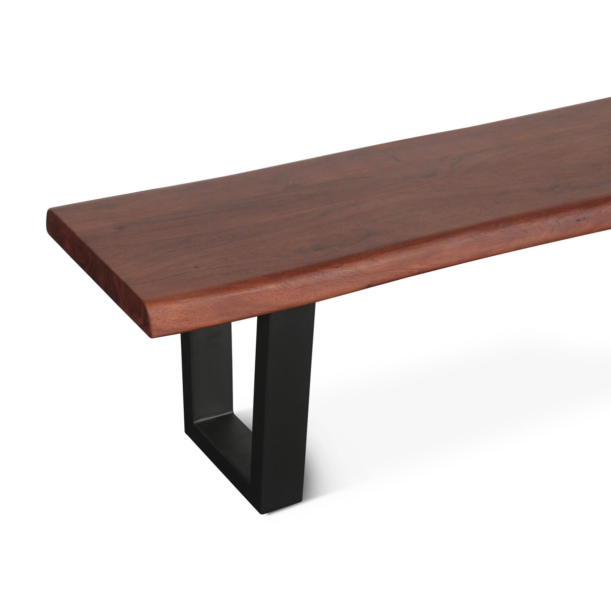 Reed 68" Bench in Light Sequoia with Gunmetal Legs by Home Trends & Design at Eve Furniture