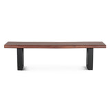 Reed 68" Bench in Light Sequoia with Gunmetal Legs by Home Trends & Design at Eve Furniture