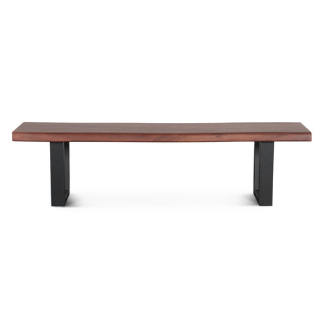 Reed 68" Bench in Light Sequoia with Gunmetal Legs by Home Trends & Design at Eve Furniture