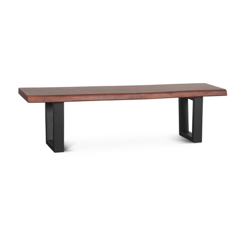 Reed 68" Bench in Light Sequoia with Gunmetal Legs by Home Trends & Design at Eve Furniture