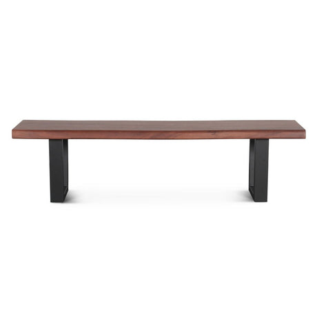 Reed 68" Bench in Light Sequoia with Gunmetal Legs, Set of 2 by Home Trends & Design at Eve Furniture