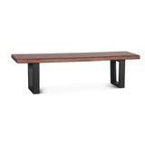 Reed 68" Bench in Light Sequoia with Gunmetal Legs, Set of 2 by Home Trends & Design at Eve Furniture