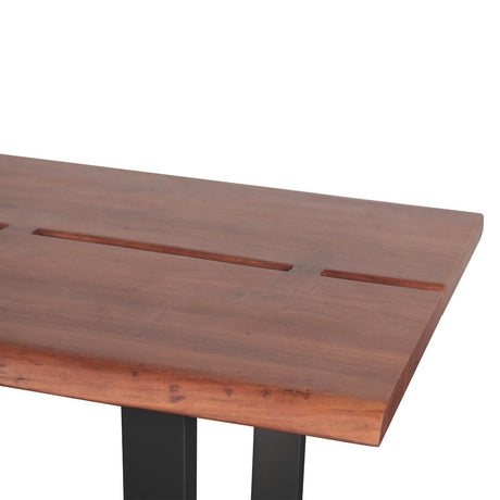 Reed 79" Dining Table in Light Sequoia with Gunmetal Legs by Home Trends & Design at Eve Furniture