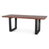 Reed 79" Dining Table in Light Sequoia with Gunmetal Legs by Home Trends & Design at Eve Furniture