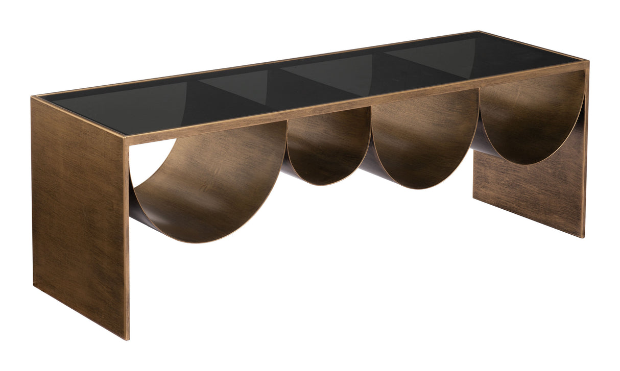 Reed Brass & Black Coffee Table by Zuomod at Eve Furniture