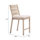 Reefline Gray Outdoor Armless Counter Stool (Set of 2) by Zuomod at Eve Furniture