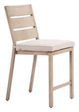 Reefline Gray Outdoor Armless Counter Stool (Set of 2) by Zuomod at Eve Furniture