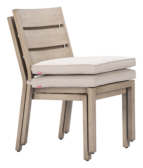 Reefline Gray Outdoor Armless Dining Chair (Set of 2) by Zuomod at Eve Furniture