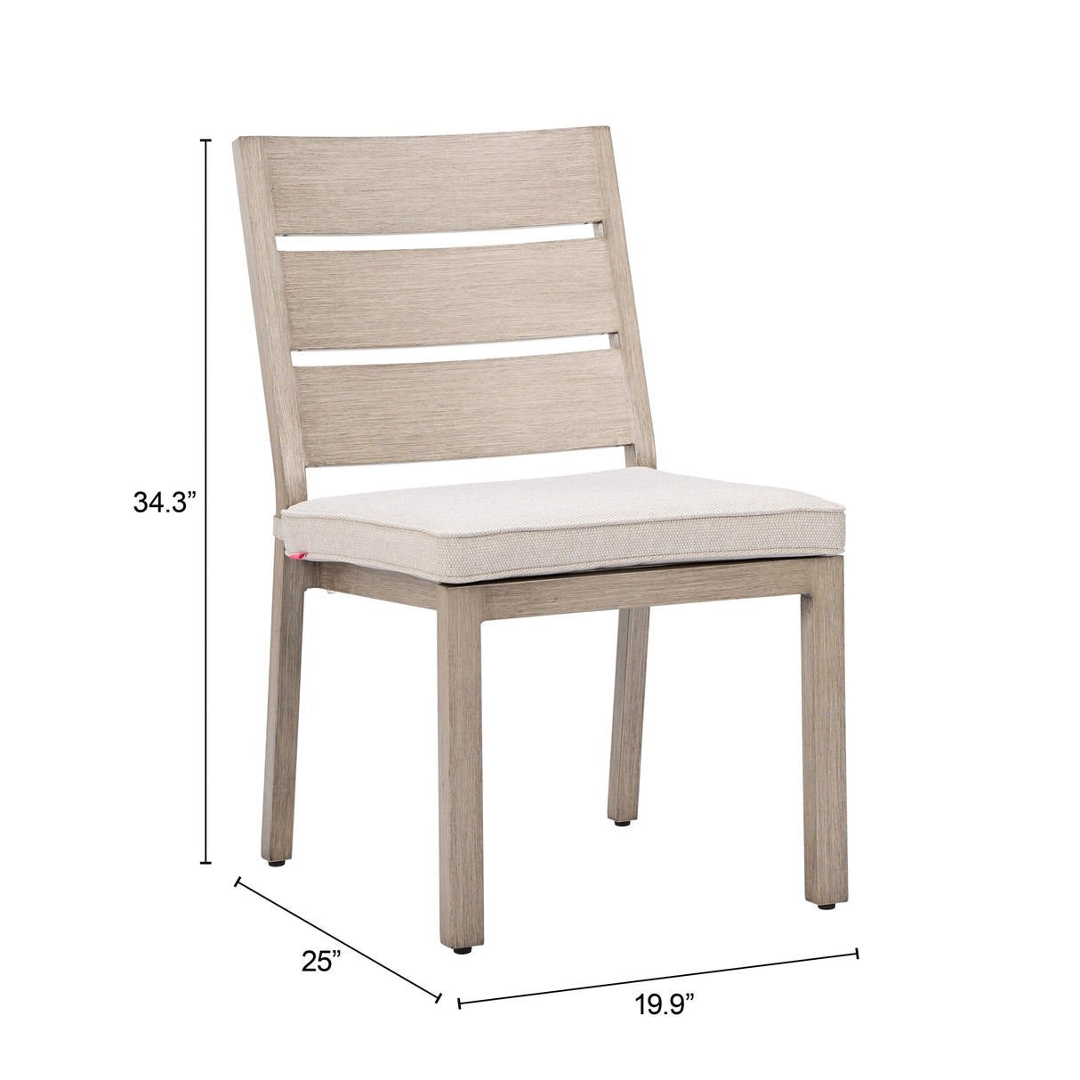 Reefline Gray Outdoor Armless Dining Chair (Set of 2) by Zuomod at Eve Furniture