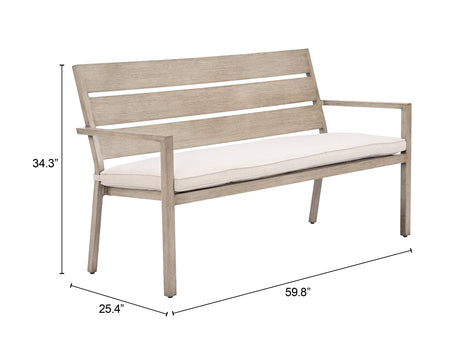 Reefline Gray Outdoor Bench (Set of 2) by Zuomod at Eve Furniture