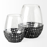 Reena I Small Black Woven Metal Base Table Candle Holder by Mercana at Eve Furniture
