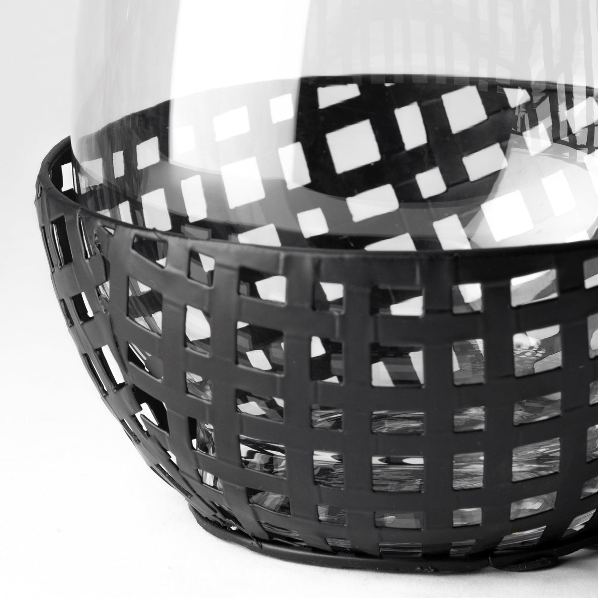 Reena I Small Black Woven Metal Base Table Candle Holder by Mercana at Eve Furniture