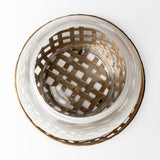 Reena I Small Gold Woven Metal Base Table Candle Holder by Mercana at Eve Furniture