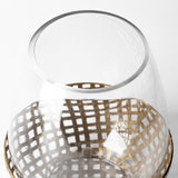 Reena I Small Gold Woven Metal Base Table Candle Holder by Mercana at Eve Furniture