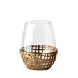 Reena I Small Gold Woven Metal Base Table Candle Holder by Mercana at Eve Furniture