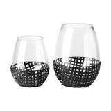 Reena II Large Black Woven Metal Base Table Candle Holder by Mercana at Eve Furniture