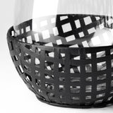 Reena II Large Black Woven Metal Base Table Candle Holder by Mercana at Eve Furniture
