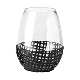 Reena II Large Black Woven Metal Base Table Candle Holder by Mercana at Eve Furniture