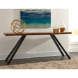 Reese Live Edge Solid Wood Metal Leg Console Table in Natural Acacia by Modus Furniture at Eve Furniture