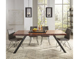 Reese Live Edge Solid Wood Metal Leg Dining Table in Natural Acacia by Modus Furniture at Eve Furniture