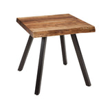 Reese Live Edge Solid Wood Metal Leg End Table in Natural Acacia by Modus Furniture at Eve Furniture