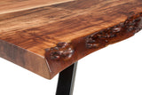 Reese Live Edge Solid Wood Metal Leg End Table in Natural Acacia by Modus Furniture at Eve Furniture