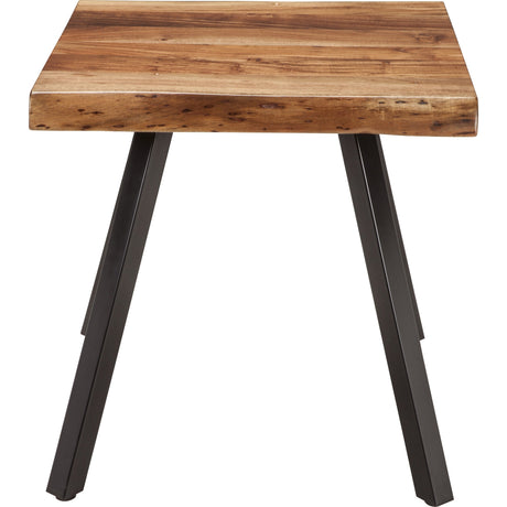 Reese Live Edge Solid Wood Metal Leg End Table in Natural Acacia by Modus Furniture at Eve Furniture