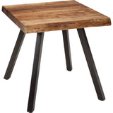 Reese Live Edge Solid Wood Metal Leg End Table in Natural Acacia by Modus Furniture at Eve Furniture