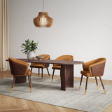 Reeva Dining Chair in Walnut and Camal by Manhattan Comfort at Eve Furniture