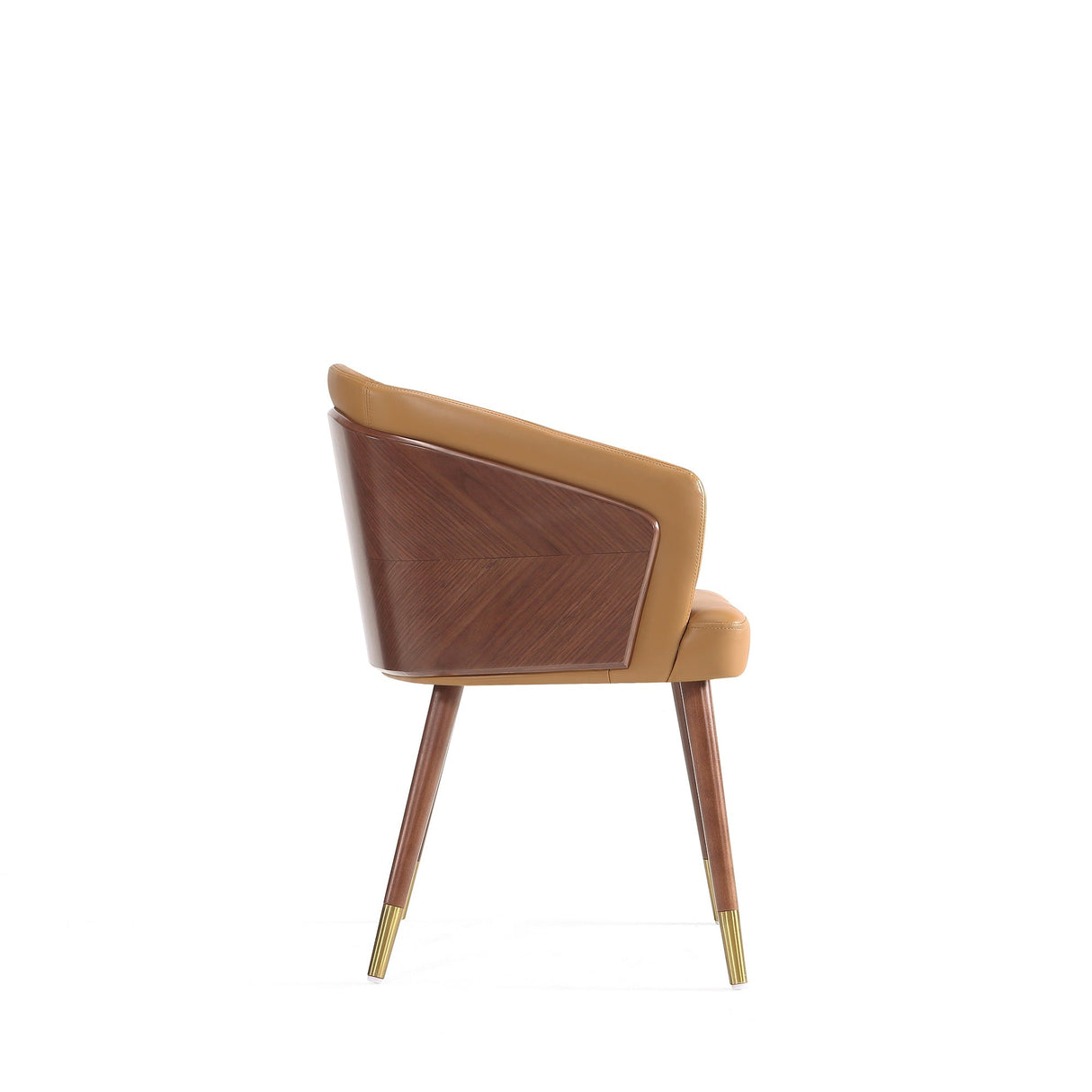 Reeva Dining Chair in Walnut and Camal by Manhattan Comfort at Eve Furniture