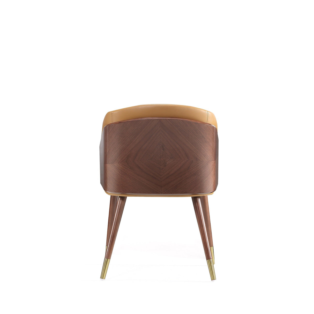 Reeva Dining Chair in Walnut and Camal by Manhattan Comfort at Eve Furniture