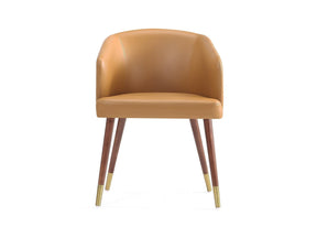 Reeva Dining Chair in Walnut and Camal by Manhattan Comfort at Eve Furniture
