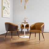 Reeva Dining Chair in Walnut and Camal (set of 2) by Manhattan Comfort at Eve Furniture