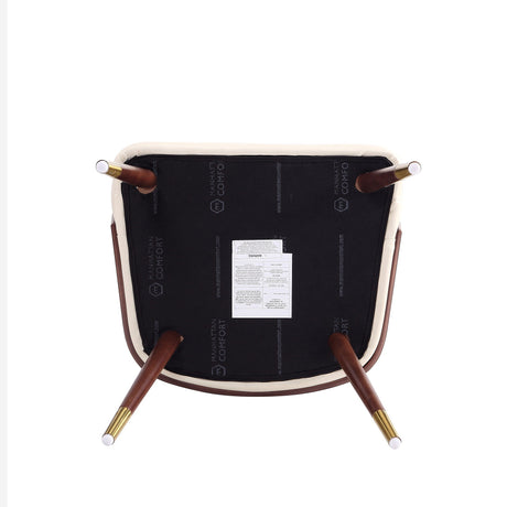 Reeva Dining Chair in Walnut and Cream by Manhattan Comfort at Eve Furniture