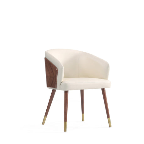 Reeva Dining Chair in Walnut and Cream by Manhattan Comfort at Eve Furniture