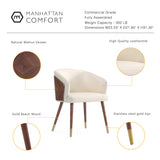 Reeva Dining Chair in Walnut and Cream by Manhattan Comfort at Eve Furniture