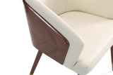 Reeva Dining Chair in Walnut and Cream by Manhattan Comfort at Eve Furniture