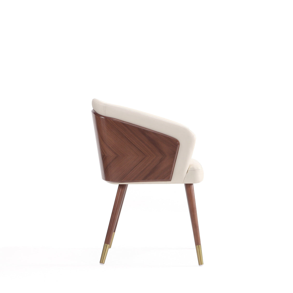 Reeva Dining Chair in Walnut and Cream by Manhattan Comfort at Eve Furniture