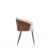 Reeva Dining Chair in Walnut and Cream by Manhattan Comfort at Eve Furniture