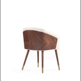 Reeva Dining Chair in Walnut and Cream by Manhattan Comfort at Eve Furniture