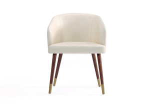 Reeva Dining Chair in Walnut and Cream by Manhattan Comfort at Eve Furniture