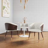 Reeva Dining Chair in Walnut and Cream (set of 2) by Manhattan Comfort at Eve Furniture