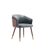 Reeva Dining Chair in Walnut and Graphite Grey (set of 2) by Manhattan Comfort at Eve Furniture