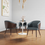 Reeva Dining Chair in Walnut and Graphite Grey (set of 2) by Manhattan Comfort at Eve Furniture