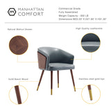Reeva Dining Chair in Walnut and Graphite Grey (set of 2) by Manhattan Comfort at Eve Furniture