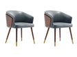 Reeva Dining Chair in Walnut and Graphite Grey (set of 2) by Manhattan Comfort at Eve Furniture