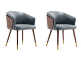 Reeva Dining Chair in Walnut and Graphite Grey (set of 2) by Manhattan Comfort at Eve Furniture